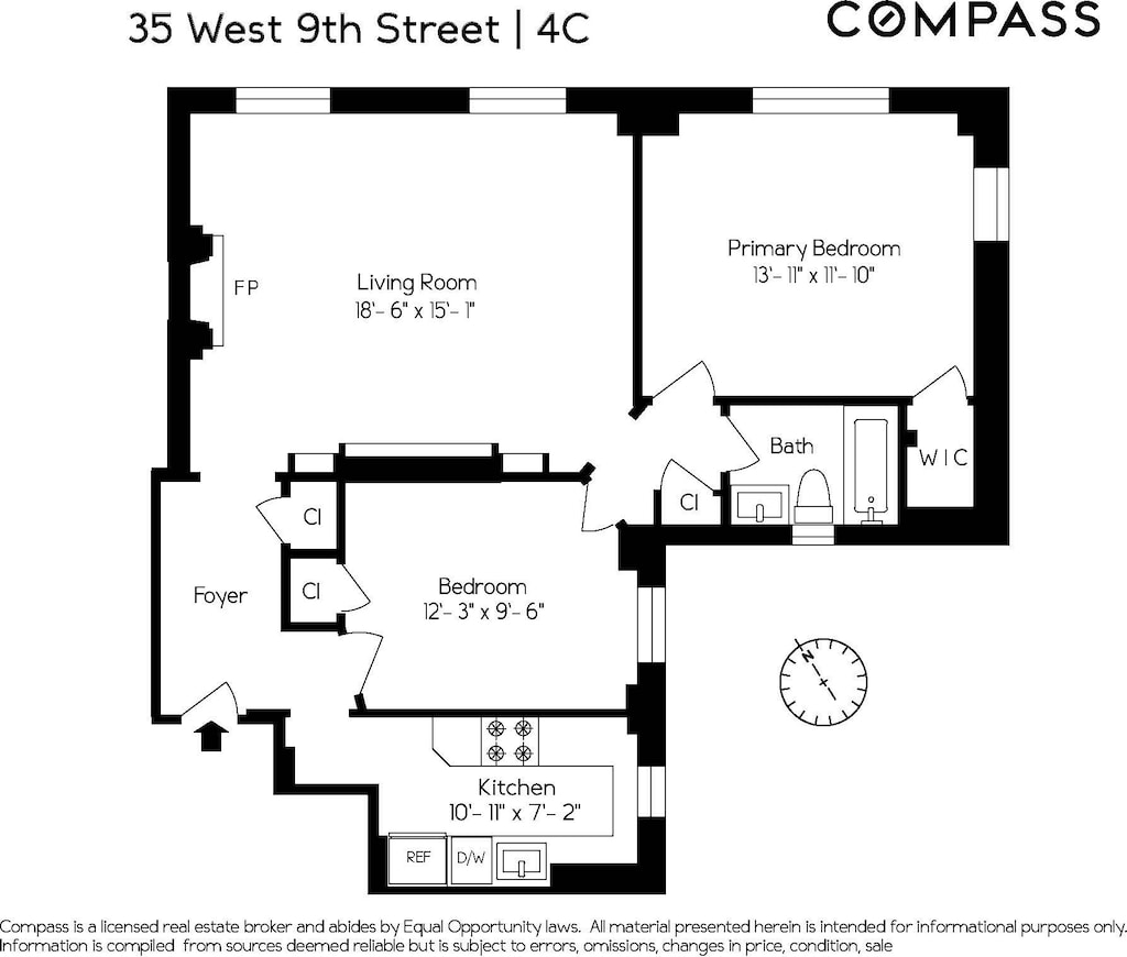 35 W 9th St Unit 4C, New York City, NY 10011 - floor plan / room layout