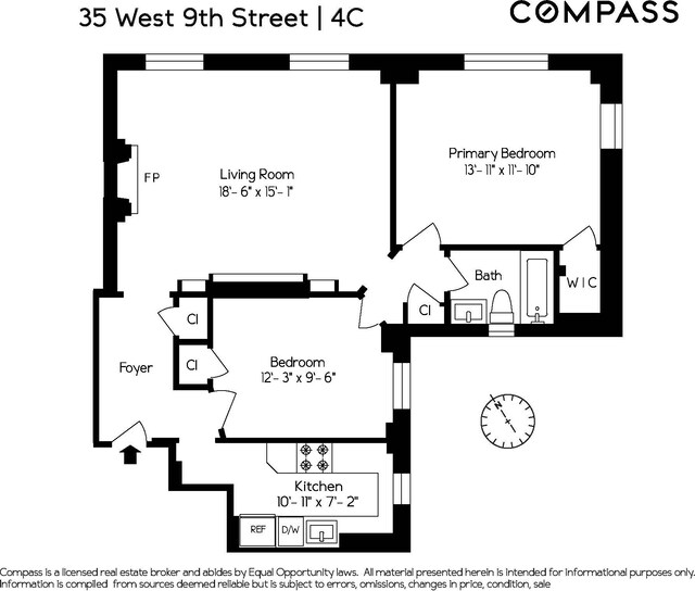 35 W 9th St Unit 4C, New York City, NY 10011 - floor plan / room layout