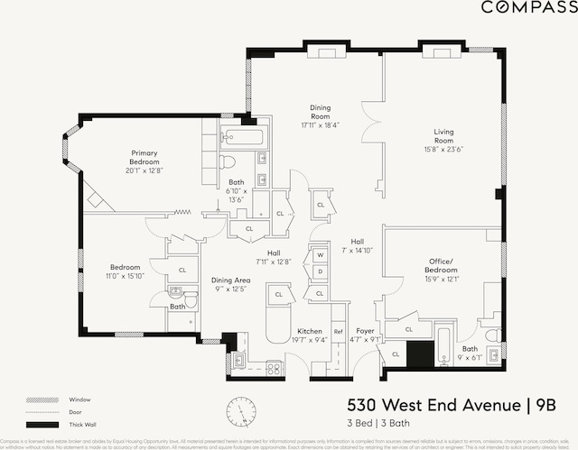 530 W End Ave Unit 9B, New York City, NY 10024 - floor plan / room layout