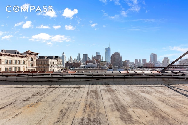 view of patio featuring a view of city