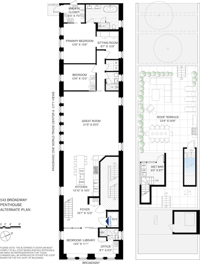 543 Broadway Ph Ph, New York City, NY 10012 - property floor plan