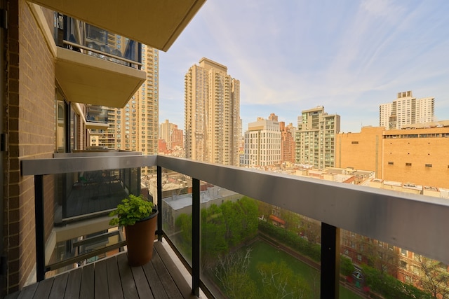 balcony with a city view