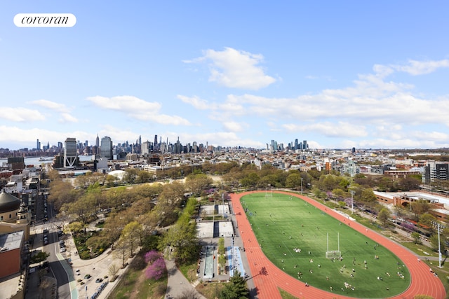 bird's eye view featuring a view of city