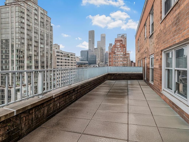 balcony featuring a view of skyline