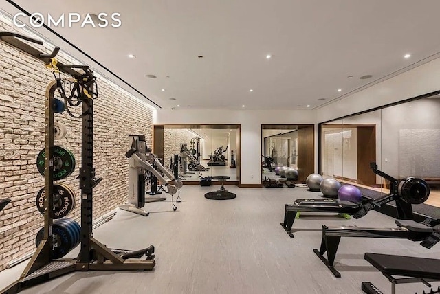 550 Vanderbilt Ave Unit 1508, New York City, NY 11238 - exercise room with baseboards and recessed lighting