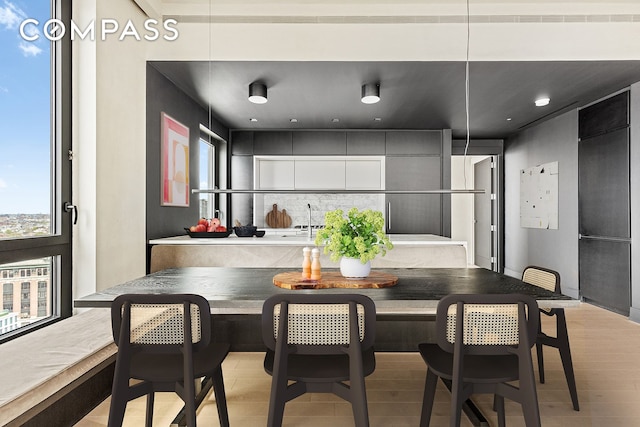 550 Vanderbilt Ave Unit 1508, New York City, NY 11238 - dining area with light wood-style flooring and recessed lighting