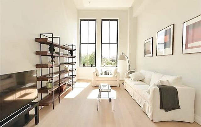 421 Hudson St Unit 305, New York City, NY 10014 - living area with healthy amount of natural light, wood finished floors, and baseboards