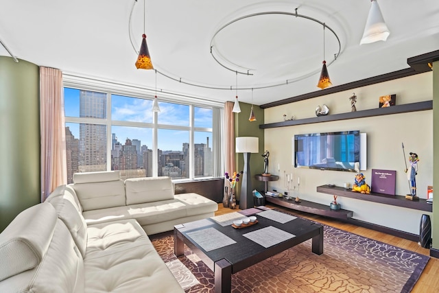 160 W 66th St Unit 34-G, New York City, NY 10023 - living room featuring wood finished floors
