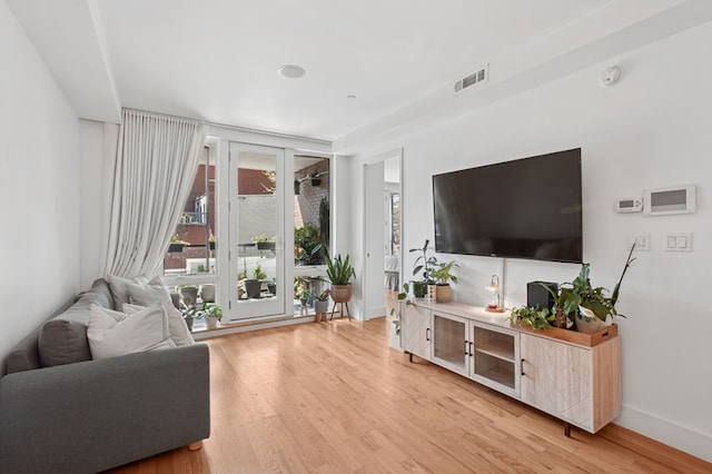 1059 Manhattan Ave Unit 2D, New York City, NY 11222 - living area featuring light wood-style flooring and baseboards
