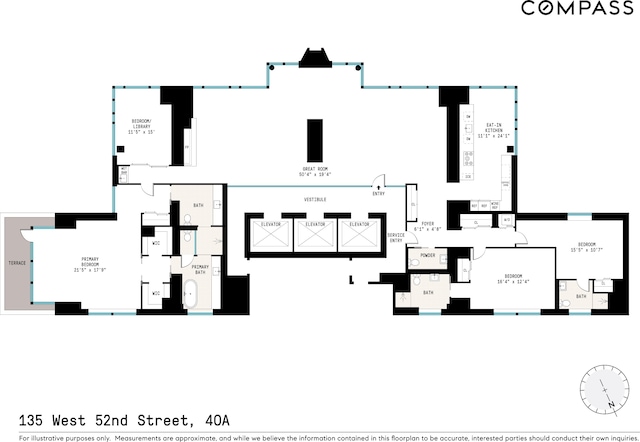 135 W 52nd St Unit 40A, New York City, NY 10019 - view of floor plan / room layout