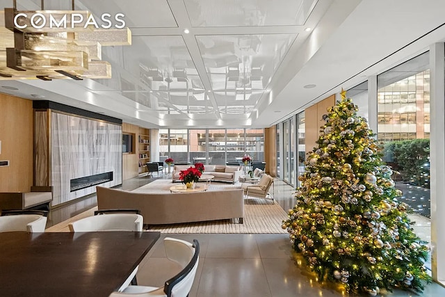 135 W 52nd St Unit 40A, New York City, NY 10019 - community lobby featuring coffered ceiling and recessed lighting