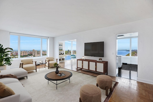 living room with baseboards
