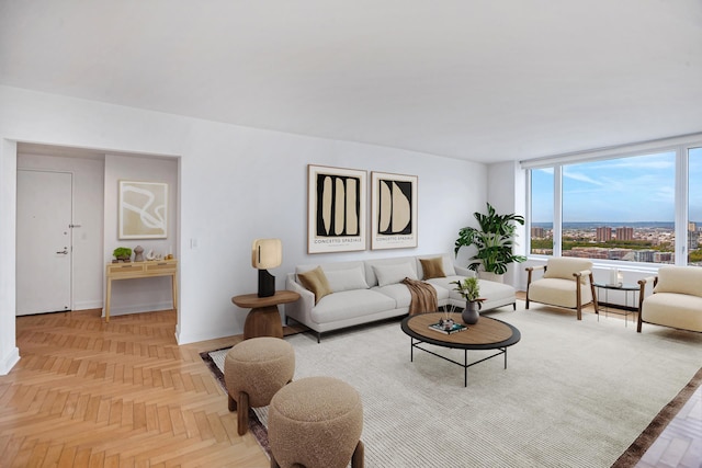 living room with baseboards