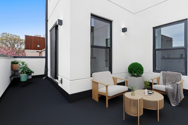 balcony with a patio area