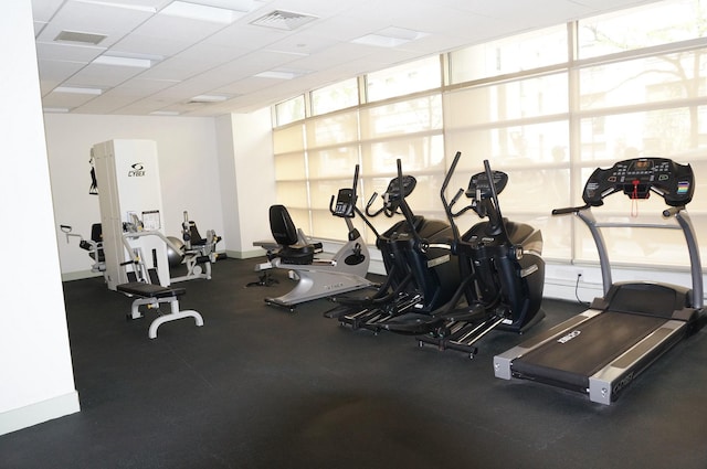 exercise room with visible vents