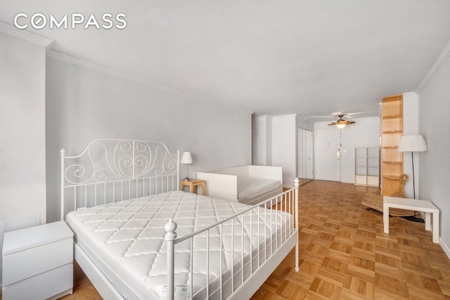 301 E 64th St Unit 4J, New York City, NY 10065 - bedroom featuring ornamental molding