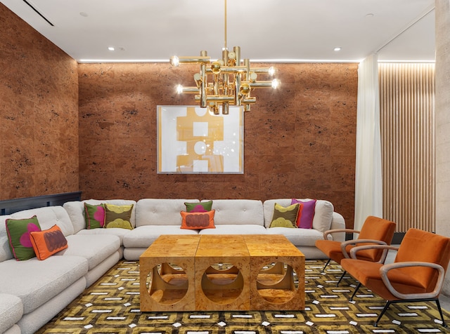 517 W 29th St Phc, Phc, New York City, NY 10001 - living room featuring a chandelier and recessed lighting