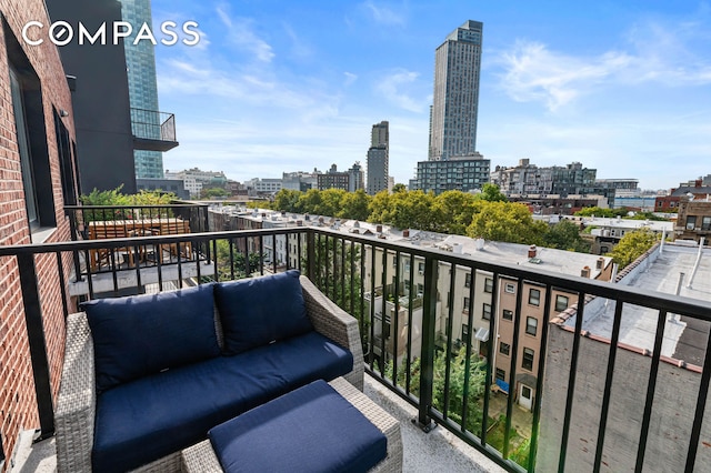 balcony with a view of city