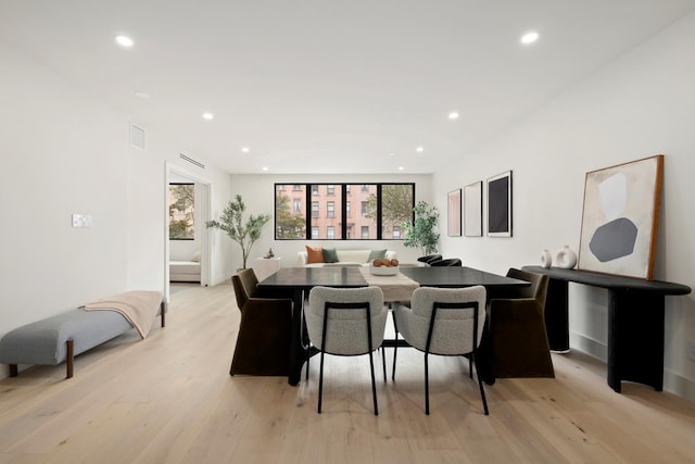 78 1st Pl Unit 5, New York City, NY 11231 - dining area featuring light wood-style flooring and recessed lighting