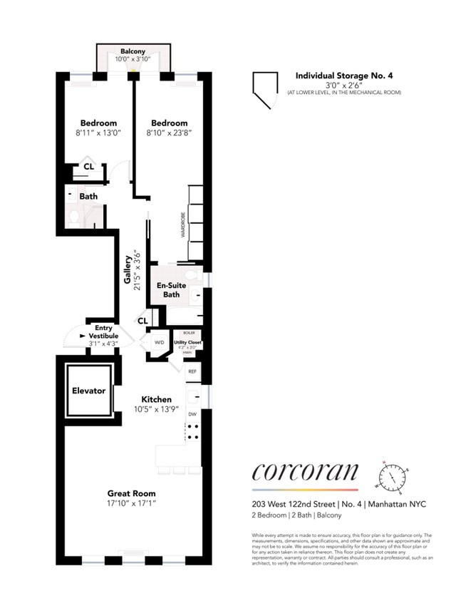 203 W 122nd St Unit 4, New York City, NY 10027 - property floor plan