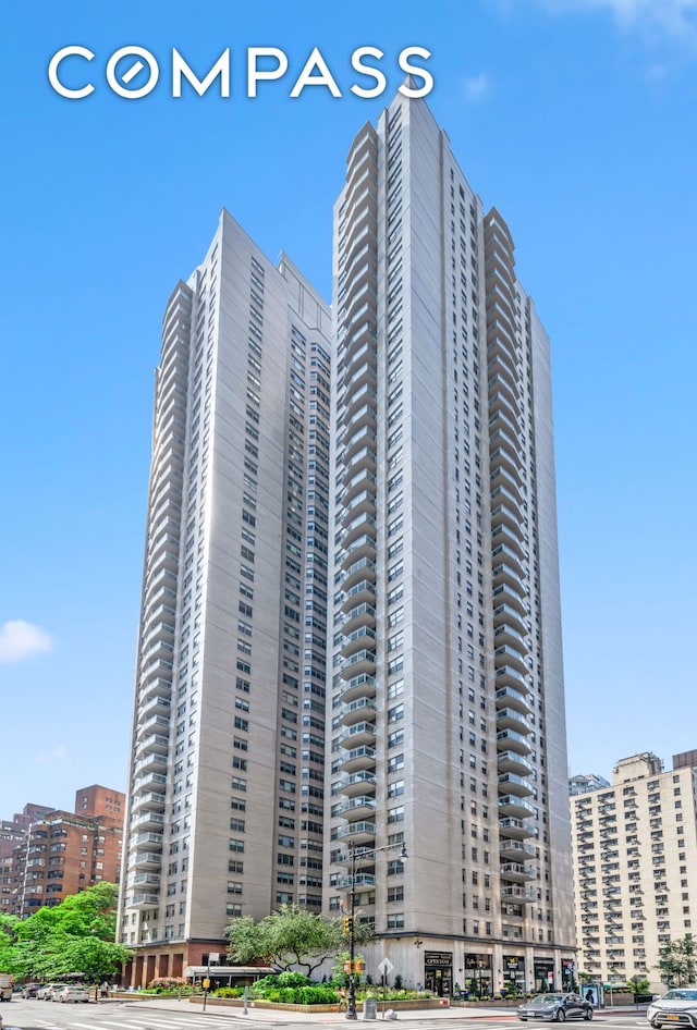 view of building exterior with a view of city