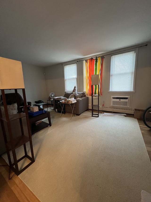 1774 E 54th St Unit 13B, New York City, NY 11234 - living room with a wall unit AC and wood finished floors