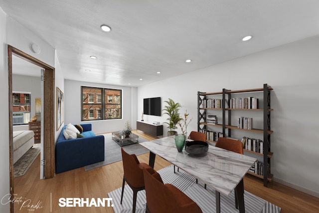 165 Christopher St Unit 2K, New York City, NY 10014 - dining area featuring light wood-style flooring and recessed lighting