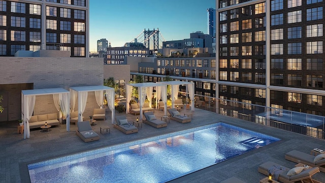 85 Jay St Unit 20Ffront, New York City, NY 11201 - community pool with a view of city and a patio