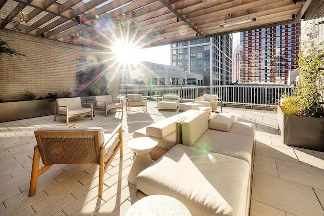 85 Jay St Unit 20Ffront, New York City, NY 11201 - community lobby featuring brick wall, floor to ceiling windows, and a view of city