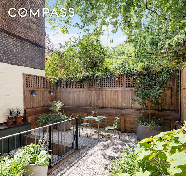 view of patio featuring a fenced backyard