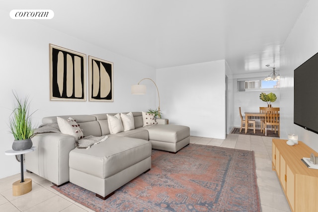 185 Park Row Unit 17F, New York City, NY 10038 - living area with light tile patterned flooring