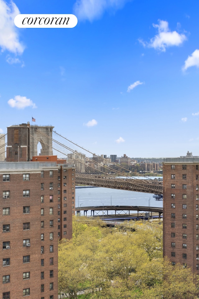 185 Park Row Unit 17F, New York City, NY 10038 - water view with a notable bridge and nearby urban area