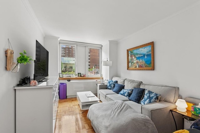 404 E 76th St Unit 4-O, New York City, NY 10021 - living room with crown molding
