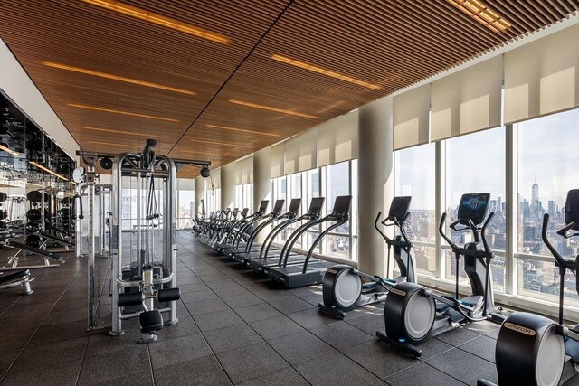 15 Hudson Yards Unit 31A, New York City, NY 10001 - exercise room with healthy amount of natural light