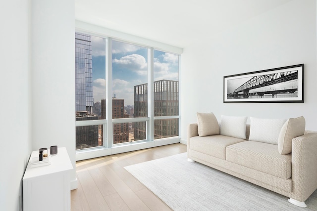 15 Hudson Yards Unit 31A, New York City, NY 10001 - living area featuring wood finished floors and a city view
