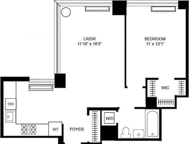 450 W 17th St Unit 1910, New York City, NY 10011 - floor plan / room layout