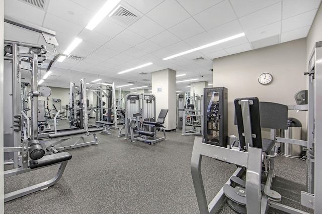 425 Main St Unit 4-C, New York City, NY 10044 - workout area with a paneled ceiling