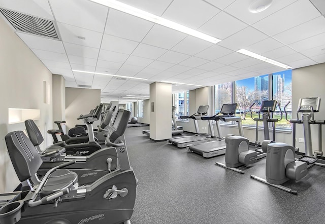 425 Main St Unit 4-C, New York City, NY 10044 - workout area with a drop ceiling