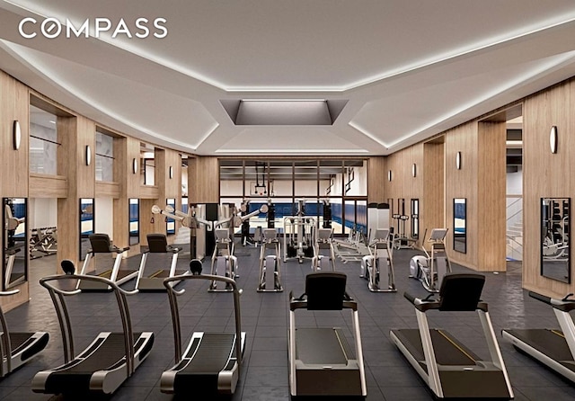 30 Riverside Blvd Unit 33D, New York City, NY 10069 - gym with wooden walls
