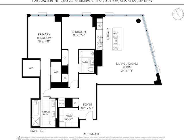 30 Riverside Blvd Unit 33D, New York City, NY 10069 - view of floor plan / room layout