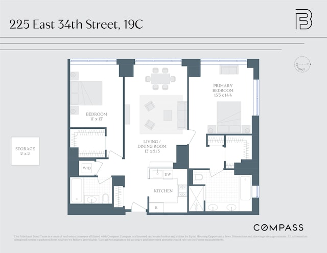225 E 34th St Unit 19C, New York City, NY 10016 - room layout