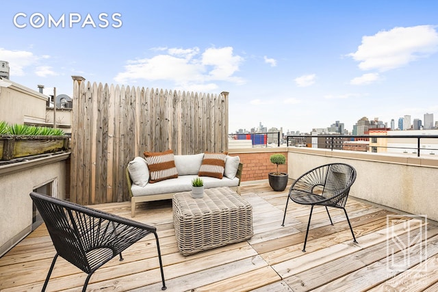 deck with a city view