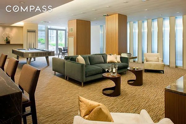 lobby with floor to ceiling windows