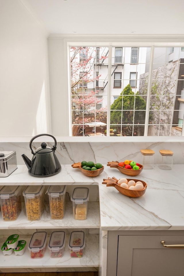 38 Garfield Place, New York City, NY 11215 - kitchen view of crown molding and light stone countertops