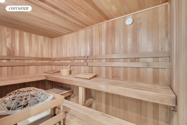 view of sauna