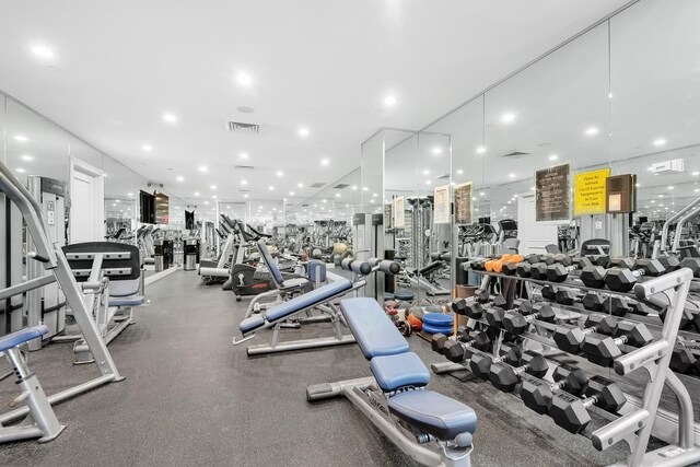 gym with visible vents