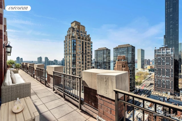 balcony with a view of city
