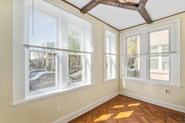 unfurnished sunroom with plenty of natural light