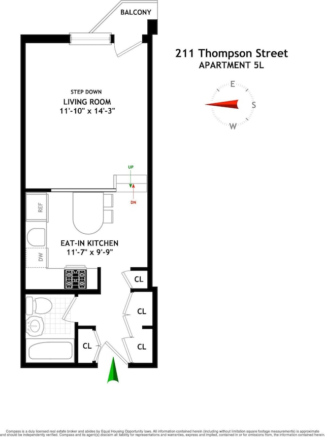 211 Thompson St Unit 5L, New York City, NY 10012 - room layout