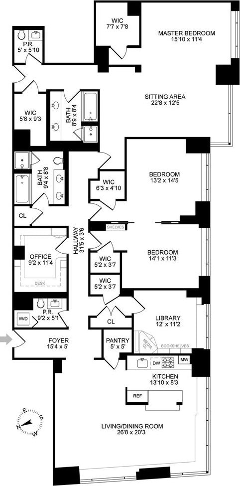 220 Riverside Blvd Unit 19Jg, New York City, NY 10069 - home floor plan